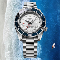 SEIKO 精工 Prospex 60週年紀念 三日鍊 GMT潛水陶瓷機械錶 618送禮首選-白x藍/42mm(SPB519J1/6R54-00P0S)_SK045