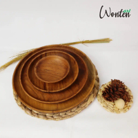Plate 15 & 20 cm - PIRING BULAT SAJI KAYU JATI Perhutani - Wonten Art