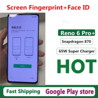 New Oppo Reno 6 Pro+ Plus 5G Cell Phone 2 Sim Fingerprint 6.55" 90HZ Snapdragon 870 Face ID 50.0MP Android 11.0 NFC 65W Charger