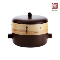 【JIA 品家】蒸鍋蒸籠組 - 28cm 加大版組(暖褐色)