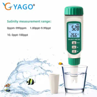 Digital Salinity Meter LCD Backlight Thermometers Water Quality Tester with Detachable Probe for Drinking Water Swimming Pool