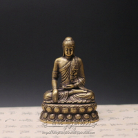 古玩古董銅佛復古黃銅寸佛佛像隨身佛釋迦牟尼佛祖像微雕銅佛
