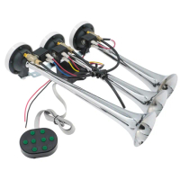 【Supamoto】汽笛喇叭—3管(回音/暴走族/族車/24V/AIR空氣喇叭/貨車/卡車/氣動/汽車)