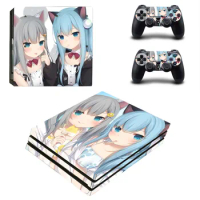Anime Cute Girl PS4 Pro Skin Sticker Decals Cover For PlayStation 4 PS4 Pro Console &amp; Controller Skins Vinyl