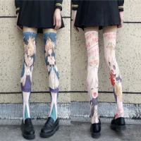 Game Genshin Impact Kamizato Ayaka Cosplay Lovely Lolita 3D Digital Printed Sweet Stockings Girl JK Stockings Props Accessories