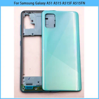For Samsung Galaxy A51 A515 A515F A515FN Battery Back Cover A51 Plastic Housing Case Middle Frame Chassis Volume Side Key Replac
