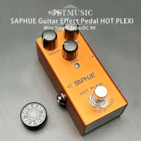 SAPHUE Electric Guitar HOT PLEXI Volume/Dist/Tone Knob Classic Rock Lead Tone Effect Pedal Mini Single Type DC 9V True Bypass