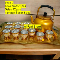 Teko 1 Set Emas Umroh dan Haji Teko Emas Teko Arab Teko Umroh Teko Haji Teko Air zamzam Teko Teh mus
