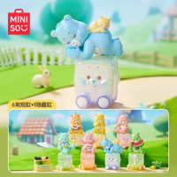 Miniso Blind Box Care Bears Happy Journey Series Anime Figures Anime Peripheral Surprise Guess Bag Collectible Model Kid Gift