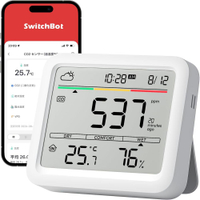【日本代購】SwitchBot 二氧化碳 感測器｜6 合 1 空氣品質監測｜溫濕度計｜智慧連動｜大螢幕顯示｜支援 Alexa｜Google Home｜Siri