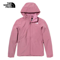 【The North Face】北面女款粉紫色防水透氣連帽衝鋒衣|5AZZZCF