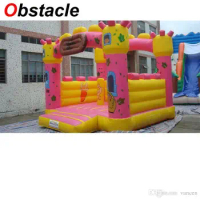 Color logo pattern theme customized bouncy house jumping castle inflatable moonwalk obstacle combo for Christmas gift