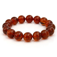 【JA-ME】天然琥珀棕紅紫羅蘭手珠 16.4克 12-13mm(母親節禮物/現貨)