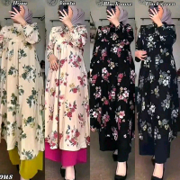 ZIRA SET LONG TUNIK WANITA MUSLIMAH TERBARU UKURAN JUMBO BAHAN RAYON DIAMOND MIX CRINKLE