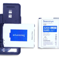 Seasonye 2x 3200mAh / 12.3Wh BL-44E1F / BL44E1F / BL 44E1F Phone Replacement Battery + Universal Charger For LG V20 H990 F800