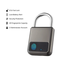 RISE-Fingerprint Padlock,Smart Padlock,Combination Lock, Suitable For House Door, Bookcase, Suitcase, Backpack, Gym, Bike, Offic