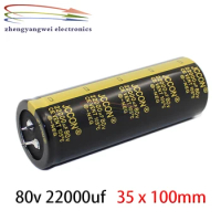 35x100mm 5pcs 80v 22000uf black Audio Electrolytic Capacitor For Hifi Amplifier Low