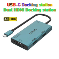 MST HUB USB-C Docking Station 2x HDMI 4K 60HZ For MacBook MateBook Xiaomi ASUS Lenovo Dell HP Phone Tablet Laptop Accessories