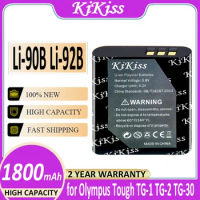 KiKiss Battery Li-90B Li-92B 1800mAh for Olympus Tough TG-1 TG-2 TG-3 Red TG-6 TG-4 TG-5 SH-1 SH-50 SH-60 XZ-2 SP-100EE