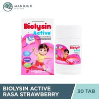 Biolysin Active Rasa Strawberry 30 Tablet Kunyah - Tablet Multivitamin Anak