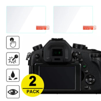 2x Tempered Glass Screen Protector for Panasonic Lumix S5 S5II S5IIx G100 G110 DC-F1000 II FZ1000 / Leica V-Lux (Typ 114) typ114