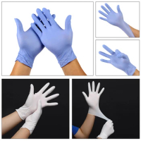 20/50pcs Disposable Gloves Latex Rubber Nitrile Gloves Universal Home Garden Household Cleaning Gloves White Black Blue Gloves