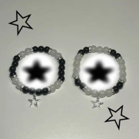 Y2K Star Matching Bracelets Black &amp; White