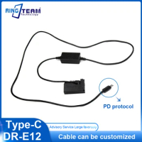 PD USB-C TYPE-C to DC 3.0*1.1mm Cable +LP-E12 Dummy Battery DR-E12 DC Coupler ACK-E12 for M M2 M10 M50 M100 Cameras