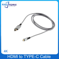 Nylon Thread HDMI to Type-C Adapter Cable 4K@60Hz HDMI to USB C Adapter for Laptop HDMI Output Connect The Monitor