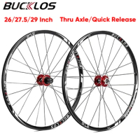 BUCKLOS Bicycle Wheelset MTB Bike Wheels Rim 26 27 5 29 Inch Quick Release TA Carbon Hub Front and Rear Mountain Bike Wheels Set