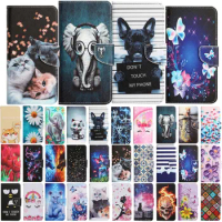 Leather Flip Phone Case For Xiaomi Redmi 9 9A 9C 9T Redmi Note 9 Pro Max 9T Cat Butterfly Painted Wallet Card Holder Book Cover