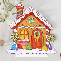 Round Diamond Painting Table Decor Candy House Crystal Painting Desktop Kit Diamond Painting Desktop