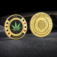 POT Committed Metal Poker Chip Casino Challenge Gold Coin Lucky Souvenir Personalized Token Coin Collection