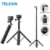 TELESIN 360° Rotation 1.5M Selfie Stick Foldable Tripod For GoPro Hero 12 11 10 9 Insta360 X3 ACE Pro Go3 DJI Osmo Action 4 3