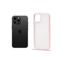 【POLYWELL】iPhone 13/14系列 粉色框磨砂面保護殼