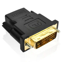 free shipping 500pcs/lot DVI 24+1 Male to HDMI 19Pin Female M-F Adapter Converter for HDTV