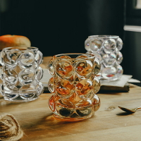 個性創意浮雕珠點玻璃杯氣泡牛奶杯網紅果汁飲品洋酒威士忌紅酒杯
