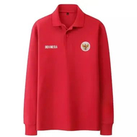 Kaos Polo Shirt Tshirt Baju Kerah Distro Logo iNDONESiA TiMNAS GARUDA Lengan Panjang sablon bordir s