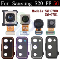 S20FE Front Rear Camera For Samsung Galaxy S20 FE 5G Back Camera Glass Lens Cover With Frame Holder Replacement Part