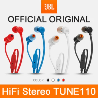 JBL T110 TUNE110 Headphone 3.5mm Wired Earphone HiFi Stereo Earbuds Pure Bass Sports Headset In-line Control Handsfree HD Mic