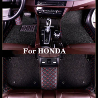 High Quality Customized Double Layer Detachable Diamond Pattern Car Floor Mat For HONDA Jade Jazz Insight Odyssey Pilot Vezel