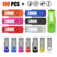100PCS/Pen Drive Wholesale USB Flash Drive Multiple Color Options 4GB 8GB 16GB 32G 64GB Memory Flash Disk Free Custom Logo