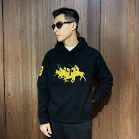 美國百分百【全新真品】Ralph Lauren 連帽上衣 棉質 刷毛 青年版 RL 帽T 長袖 POLO 群馬 黑色 CR68