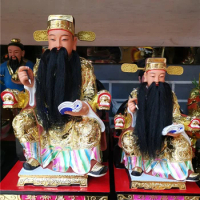 Taoist articles, camphor wood statue, Wenchang emperor statue, Wenchang Zitong emperor statue, Taoist magic tools