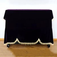 Piano Dust Cover Half Cover Stool Pleuche Dust-proof Home Texile Gold Velvet Cloth Cover Piano Accessories Thick Piano Cover