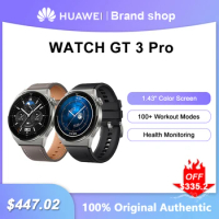 Original HUAWEI WATCH GT 3 Pro Smartwatch 1.43" Color Screen Full Touch Blood Oxygen Monitor Women Men Fitness Sports Bracelet