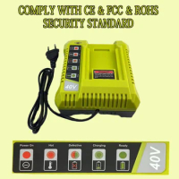 40V Battery Charger for Ryobi 36V-40V Lithium Li-ion Battery Fast Charging For OP4030 OP4040 OP4050 OP400A With Dual USB Port