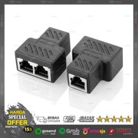 Sambungan Kabel Internet LAN 2/1 Konektor Barel Lan RJ45 Splitter !!