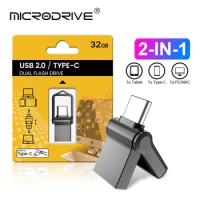 Mini Type C Flash Drives 128GB 2 in 1 Waterproof Memory Stick 64GB Flip USB2.0 Stick 32GB Pendrive 16GB External Storage