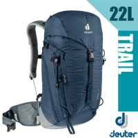 ☆【德國 Deuter】TRAIL 22L 輕量拔熱透氣健行登山背包/3440121 深藍
